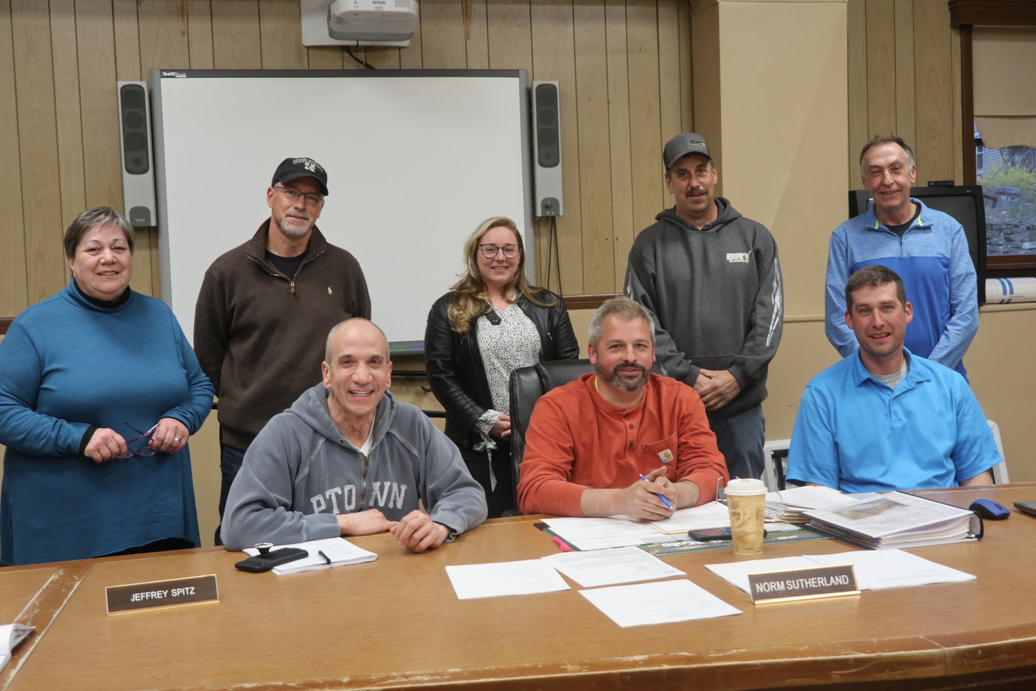 The newly seated Highland Planning Board makes quick work at its April 27 meeting. At its May 25 meeting, they will be reviewing project details of Northgate/Kittatinny.